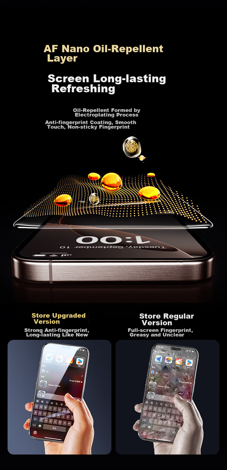Защитное стекло KOOLIFE для Apple iPhone 16 Pro, противоударное, антибликовое, с защитой от отпечатков пальцев, полное покрытие