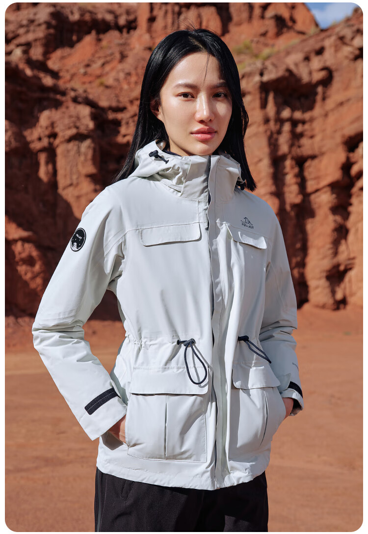 Мужская куртка Pelliot "Cheng Yi Same Style" Mountain Color, трехслойная, ветрозащитная, для активного отдыха, модель 0105, черная, размер L