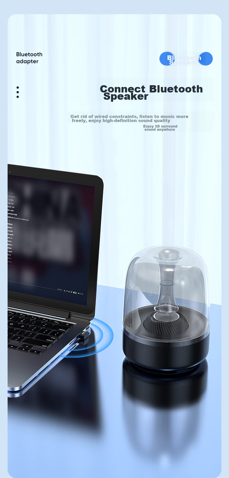 Bluetooth-адаптер BIAZE USB 5.3, приемник и передатчик Bluetooth, Plug and Play, для ноутбуков и настольных компьютеров, подключается к клавиатуре, мыши, внешним динамикам, беспроводным наушникам Bluetooth