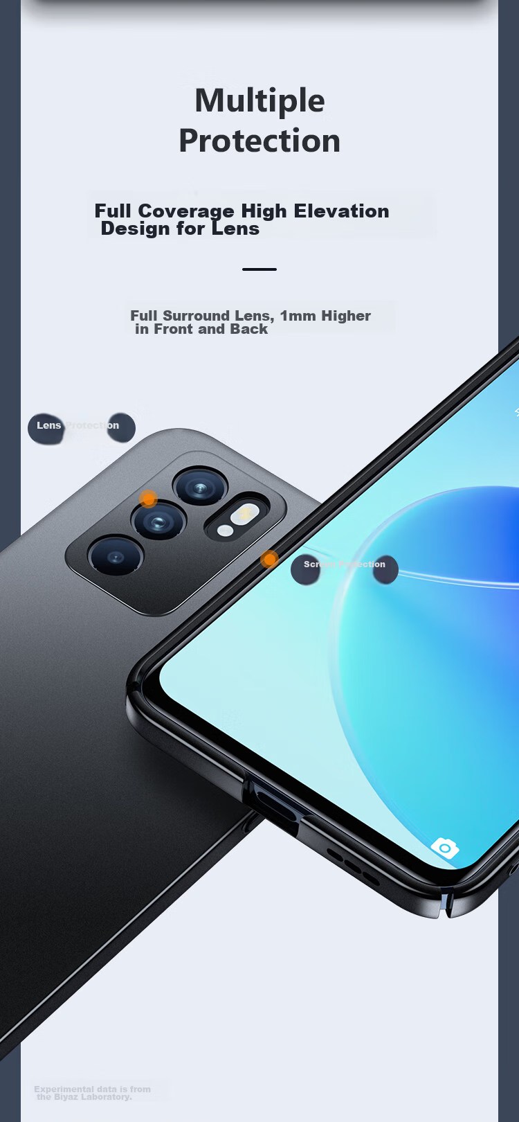 Чехол BIAZE для OPPO Reno6, ультратонкий, с рассеиванием тепла, полная защита, противоскользящий, матовый, приятный для кожи, твердый корпус, устойчивый к пятнам, антиотпечатки пальцев, простой дизайн для мужчин и женщин JK52-черный