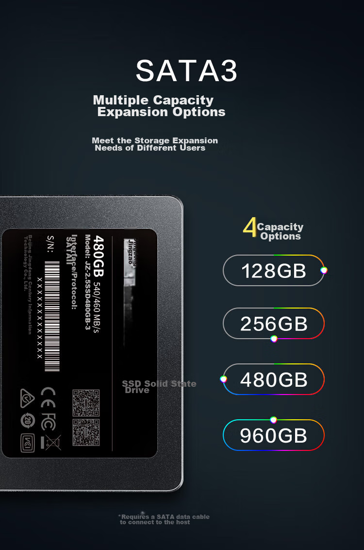 SSD накопитель JD Original 3 Series, 256 ГБ, SATA III, для ноутбука и настольного компьютера