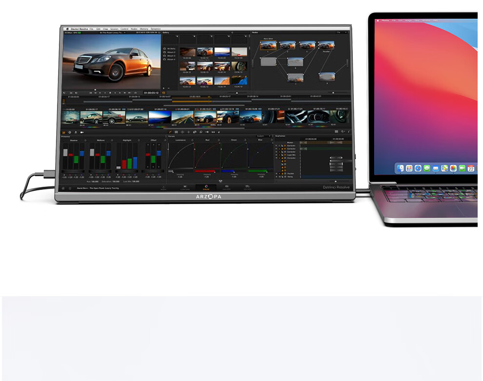 Портативный монитор ARZOPA A1 GAMUT 15.6" Full HD (1920x1080), IPS, 60Hz, 16:9, HDR10, черный