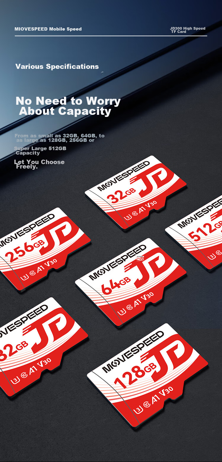 Карта памяти MOVE SPEED JOY Co-Branded 128GB TF (MicroSD) U3 V30 A1C10 для смартфонов, планшетов, видеорегистраторов, камер наблюдения и игровых приставок