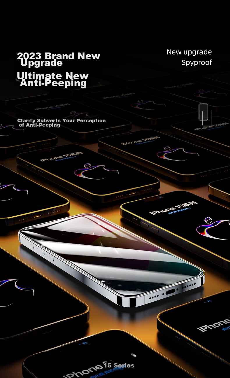 Защитное стекло Mofajiang для Apple iPhone 15 Plus, ультрачеткое, 28°, с защитой от подглядывания, пылезащитное, для быстрой установки, полное покрытие