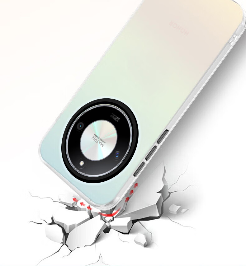 Чехол для телефона Baozou для Honor X50, силиконовый, с мягкими краями, противоударный, лазерный градиент, матовый, серый