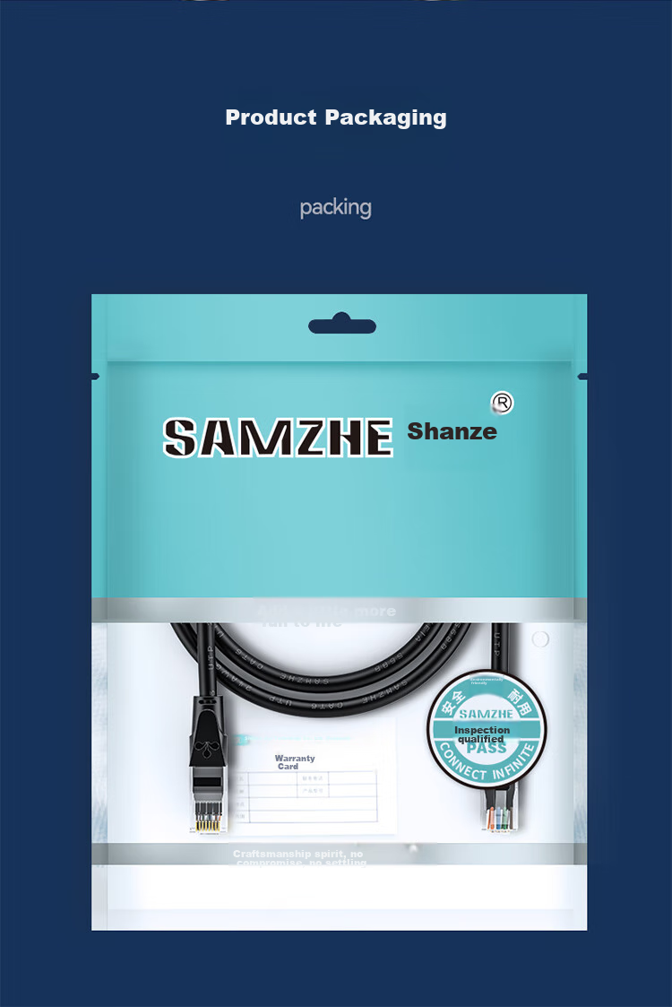 Сетевой кабель SAMZHE CAT6 Gigabit Ethernet, 15 метров, витая пара, черный