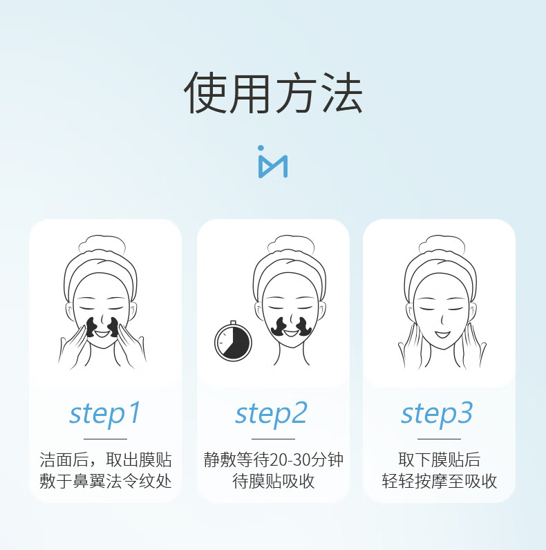 米云多肽紧致淡纹贴 法令纹贴 女嘴角细纹抬头纹颈部保湿面膜提拉免洗 单盒装