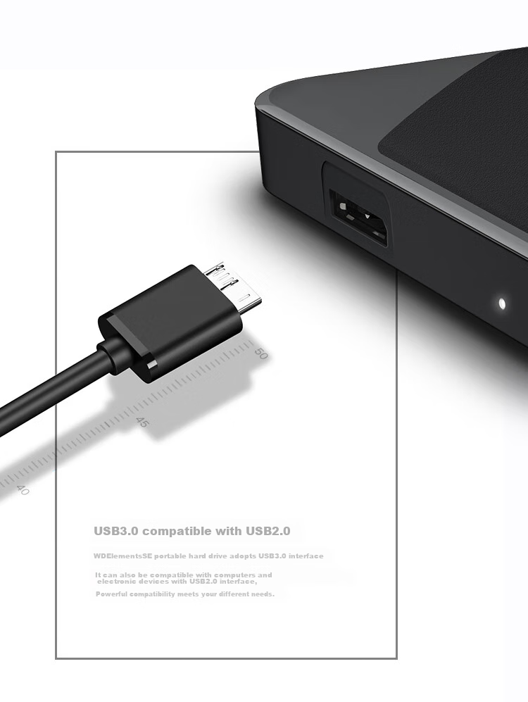 Внешний жесткий диск Western Digital WD Elements SE, 4 ТБ, портативный, USB 3.0, черный
