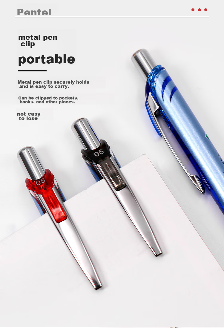 Гелевая ручка Pentel BLN75, синяя, 0.5 мм, автоматическая, пластиковый корпус, одноразовая