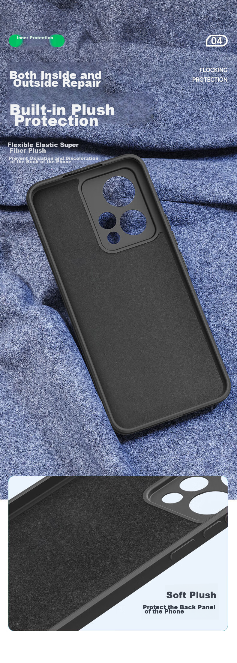 Чехол BIAZE для Honor 90 GT, противоударный, ультратонкий, с flocked lining, черный