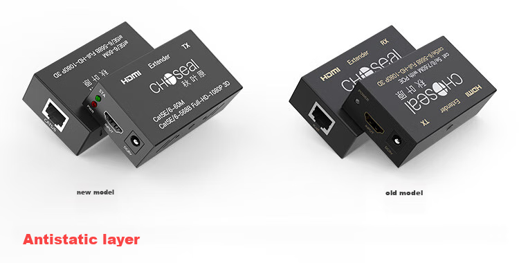 CHOSEAL QVC01 HDMI Extender 60 метров, конвертер HDMI в RJ45, усилитель сетевого сигнала высокой четкости, комплект передатчика и приемника, черный