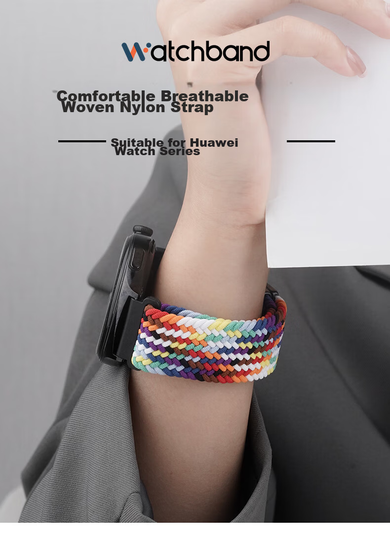Watchbond Магнитный плетеный ремешок для Huawei Watch GT6/GT5/GT6Pro, совместимый с Watch5/GT5Pro/GT4/3/2/watch4, 46 мм, мужской ремешок для часов