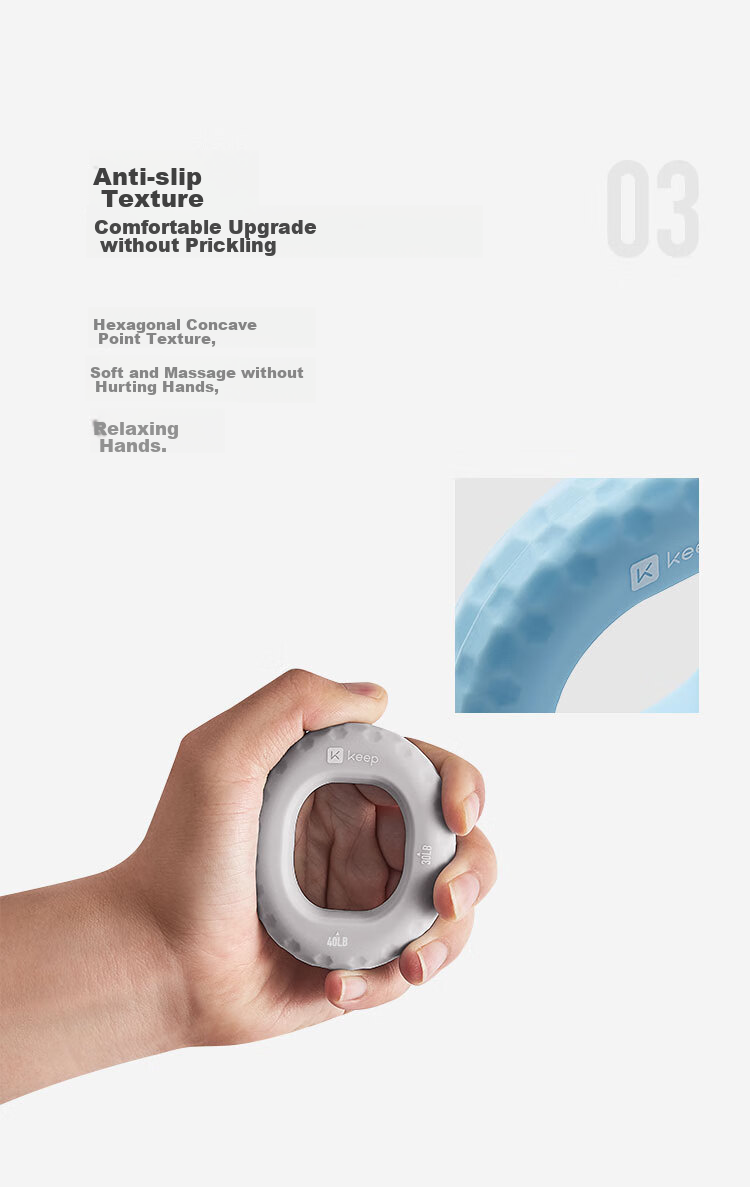 Эспандер для кисти Keep Silicone Grip Ring, 40-50 Lbs, серый