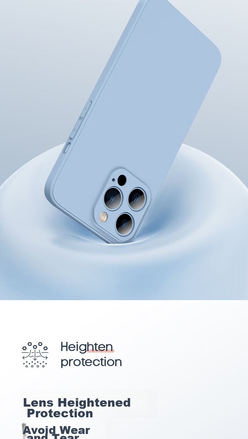 Чехол PISEN для iPhone 13, гибкий, из жидкого силикона, защита от падений, противоударный, ультратонкий, синий