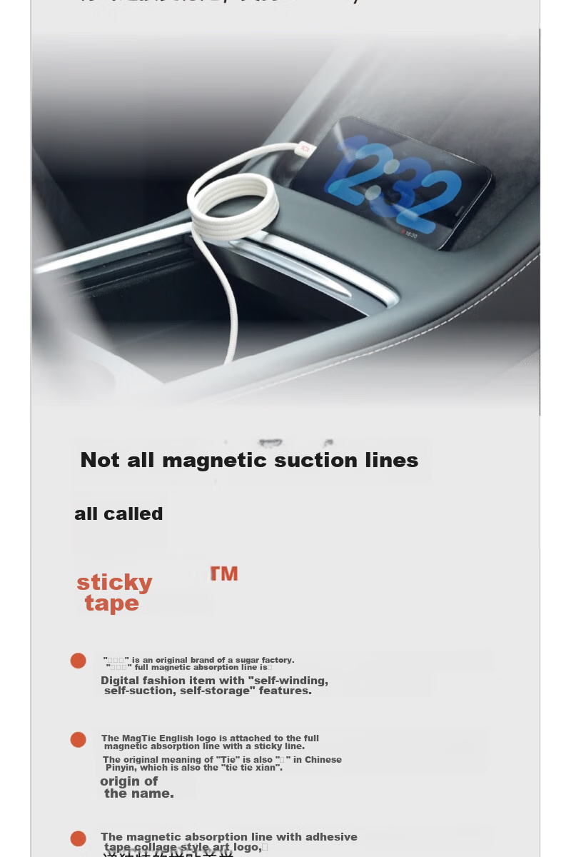 Магнитный кабель CANDYSIGN MagTie 100W USB A-C Sweet White для iPhone, iPad, ноутбуков, 1 метр