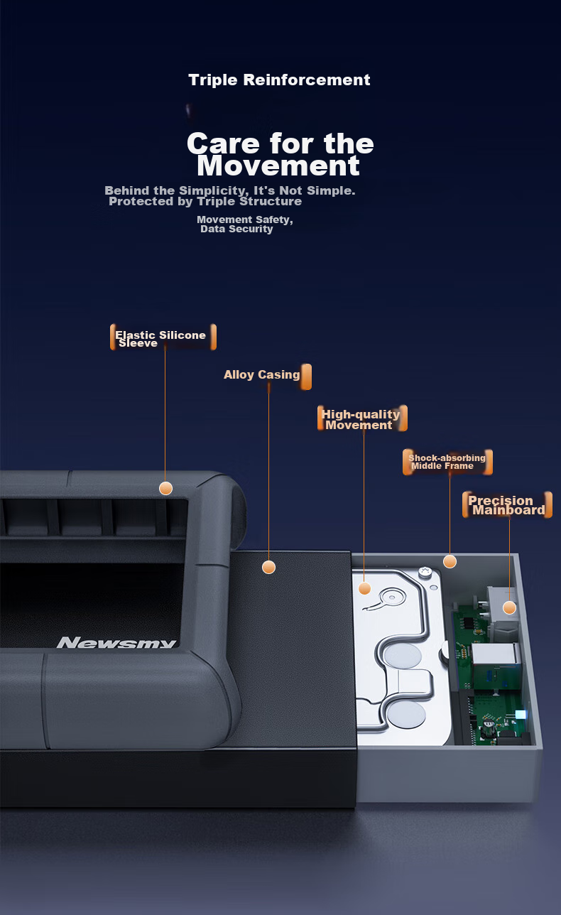 Портативный жесткий диск Newsmy Xingji Series, 3.5 дюйма, настольное хранилище, Type-C USB 3.1, 4 ТБ, черный
