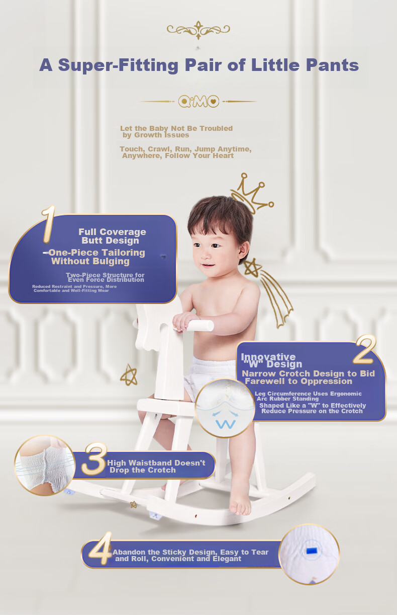 Подгузники-трусики Q-MO Royal Ultra-Soft L, 20 шт. (9-14 кг)