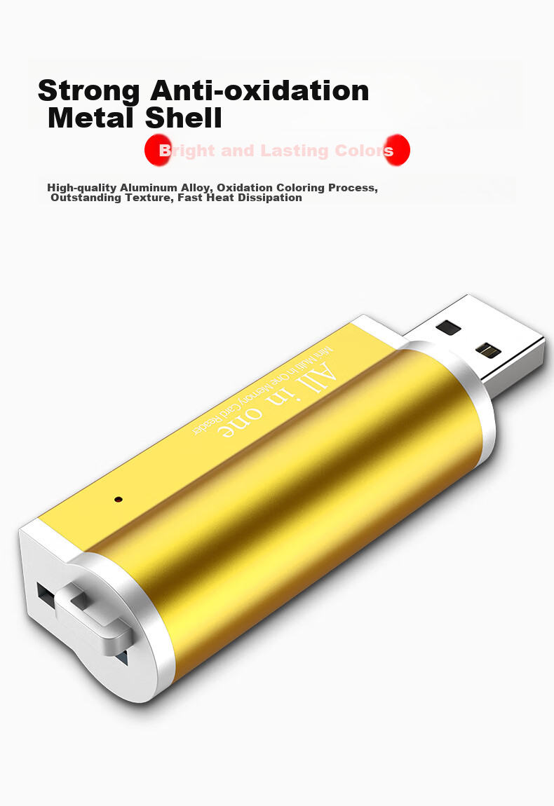 LinkStone USB 2.0 картридер SD/TF/CF/XD/MS, алюминиевый корпус, черный