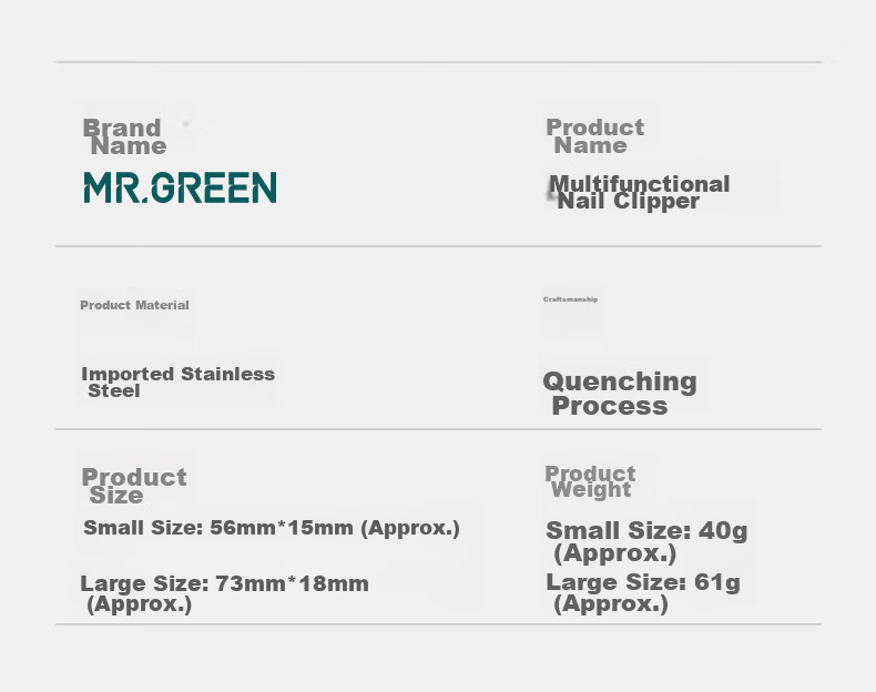 MR.GREEN Немецкие многофункциональные складные кусачки для ногтей, портативные компактные шесть в одном с брелоком, Mr-1099SL