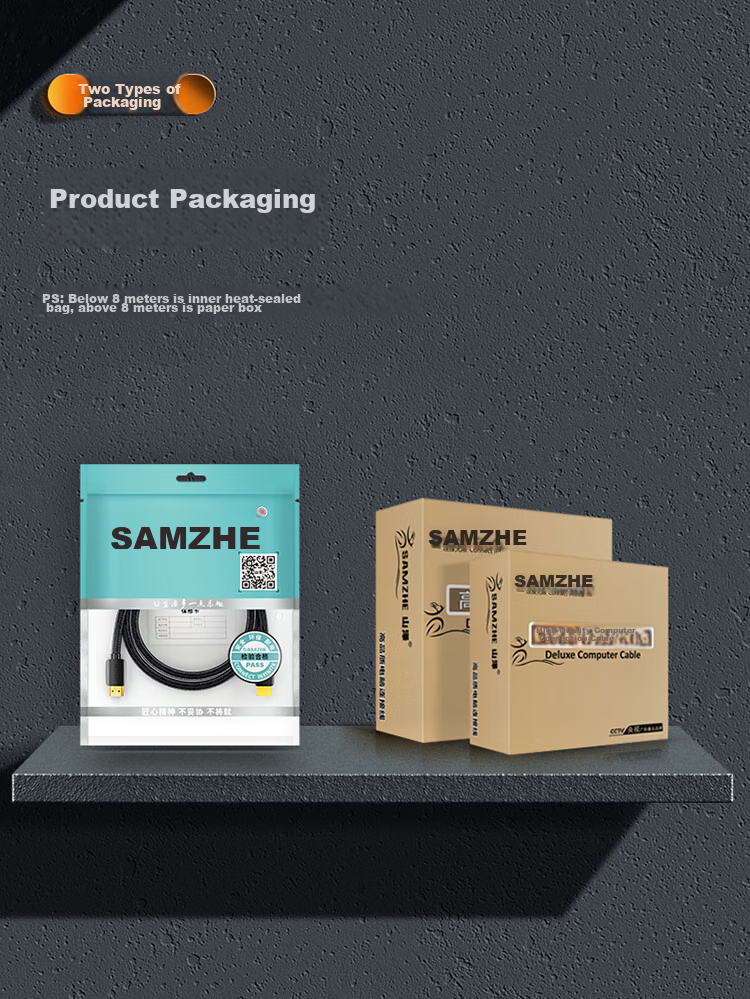 HDMI кабель SAMZHE 2.0, 2 метра, 4K, 3D, черный