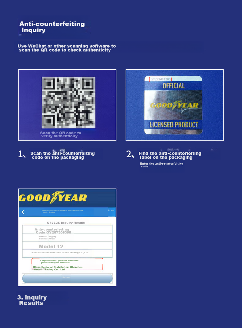 Комплект дворников Goodyear для Mercedes-Benz V260, V260L, 28/18 дюймов, бескаркасные, резиновые, 1 пара