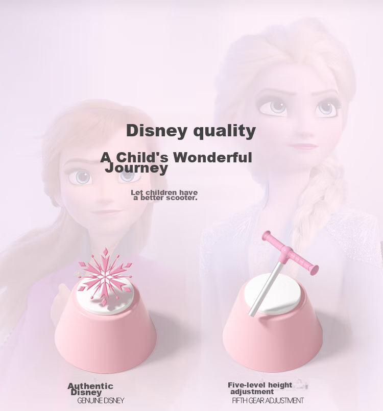 Детский трехколесный самокат Mesuca & Disney "Айша Принцесса" 3-в-1, складной, с фонариками, для девочек от 2 до 12 лет