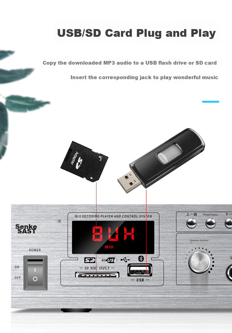 SAST Комплект акустической системы для потолка 6 дюймов, 100 Вт, с Bluetooth, микрофонным входом, усилителем
