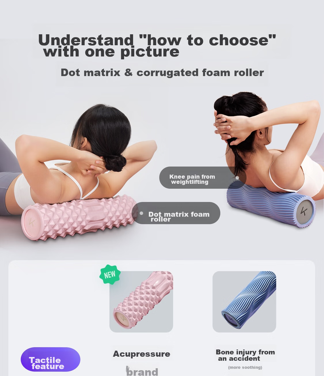 Массажный ролик Keep Foam Roller, для йоги и фитнеса, для расслабления мышц, портативный, цвет вишневый розовый