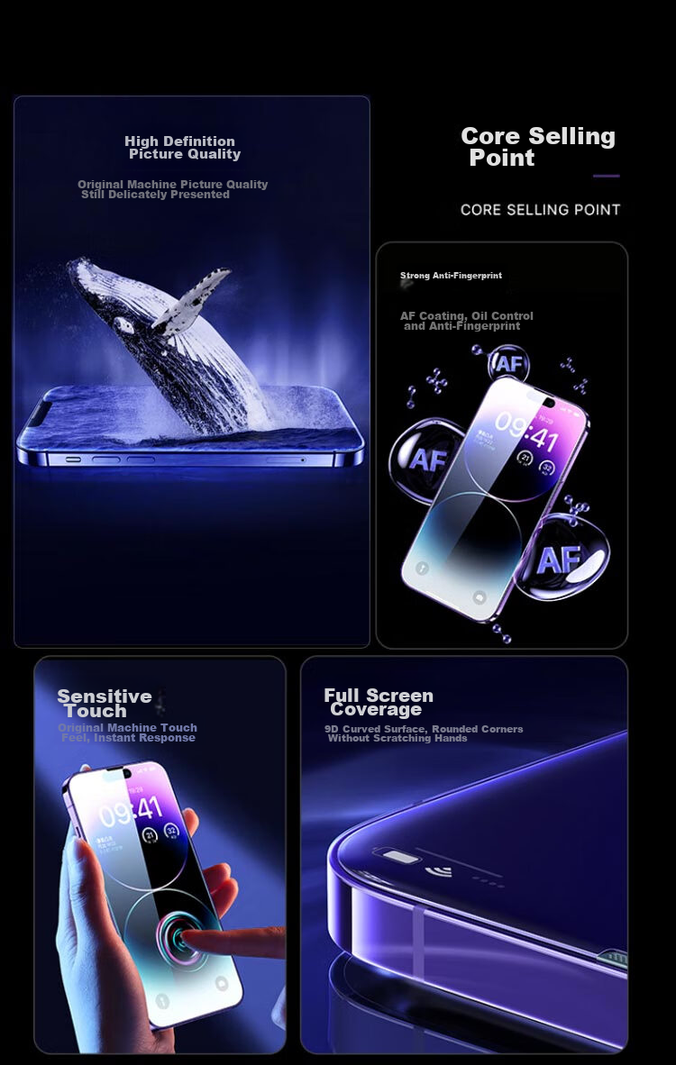 Защитное стекло MAIKUQI для iPhone 14/13/13Pro, прозрачное, противоударное, олеофобное, HD Clear