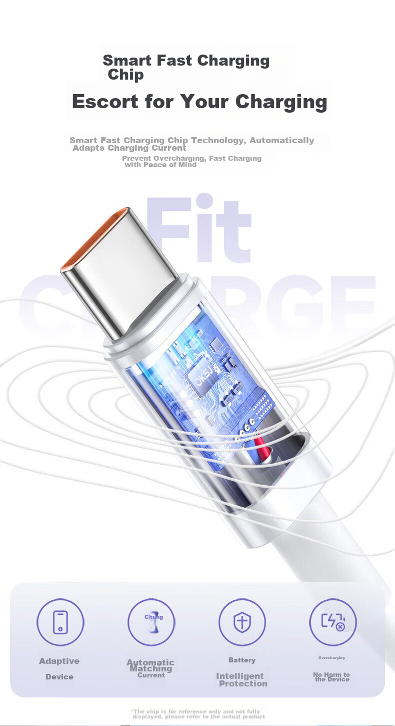 Кабель OKSJ Type-C, супербыстрая зарядка 6A, 66W/100W, для Huawei Honor Xiaomi Pura80/Mate70/60Pro/P50/40p30, 2 шт.