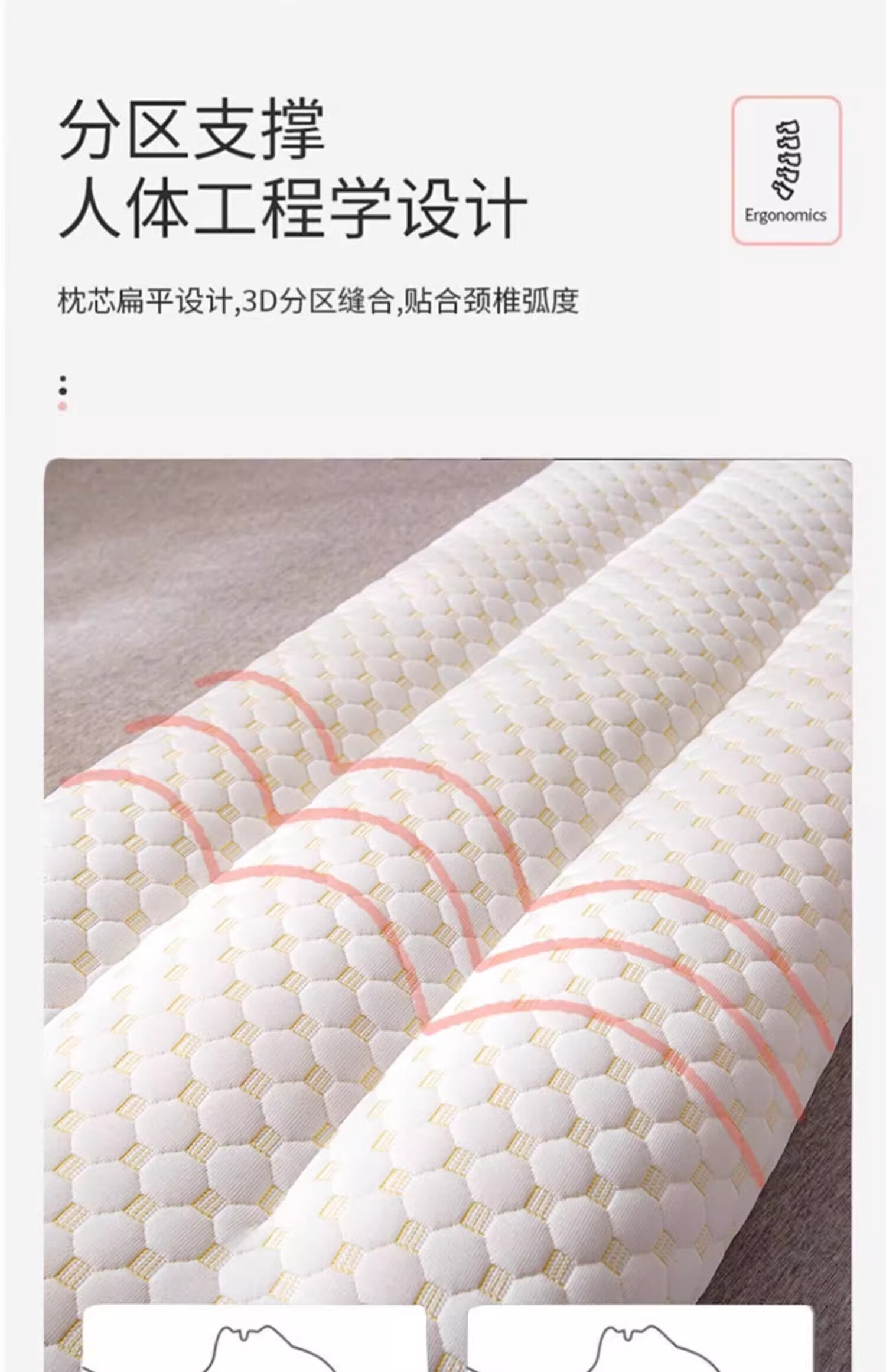 Подушка Mixiaoshu, низкая, для сна, с защитой шеи, стирающаяся, 1 шт., хлопок, 48x37 см