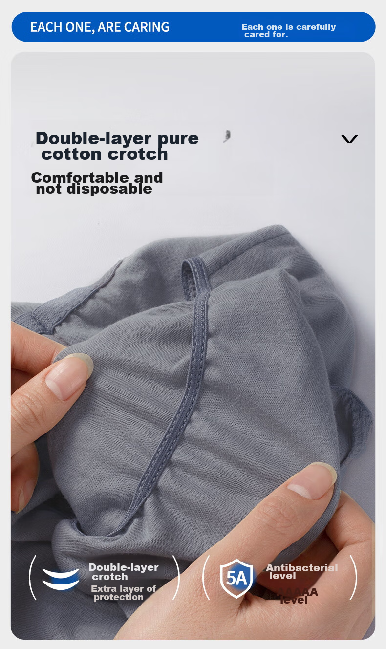 Одноразовые мужские боксеры Briars, 4XL, 4 шт., серый-синий