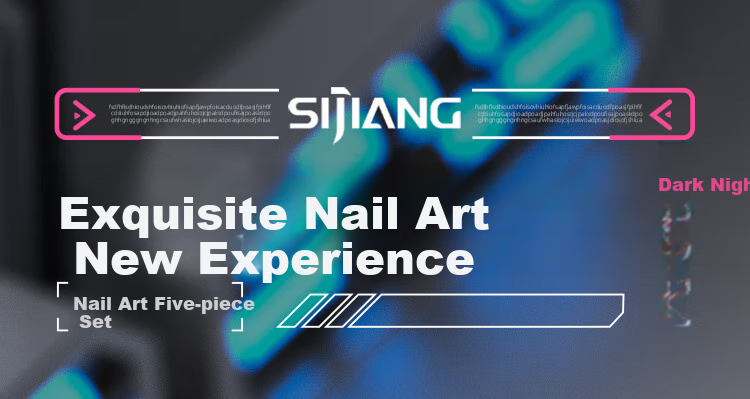 Набор для маникюра Sijiang, 5 предметов, с зеркалом, черный