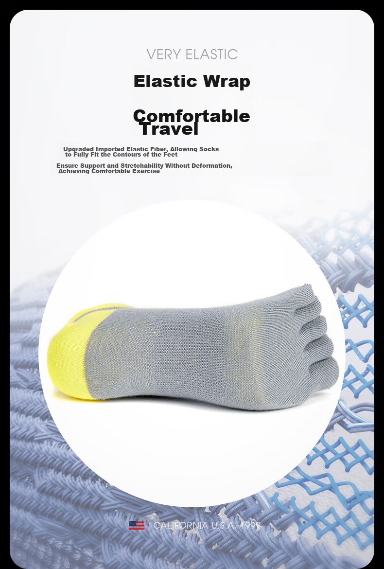 Носки TFO Competition-Grade Quick-Dry Five-Toe Socks, мужские, серые, размер M