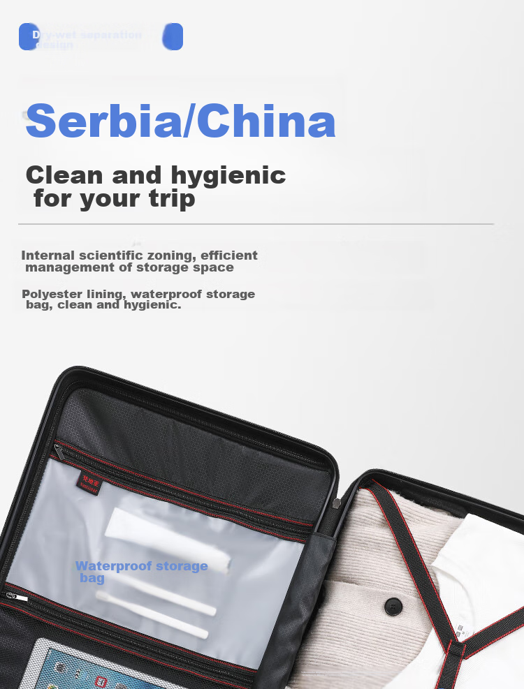 Чемодан Vantiiear USB Charging Suitcase с подстаканником, маленький багаж для ручной клади для мужчин и женщин, дорожный чемодан с кодовым замком, белый, 20 дюймов
