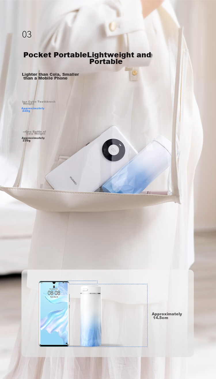 Huawei Zhixuan Libode Smart Oral Irrigator Pro, портативный ирригатор для полости рта с выдвижной конструкцией, очиститель зубов, подарок для парня и девушки на День святого Валентина, цвет "Ледяной кристалл" (синий)