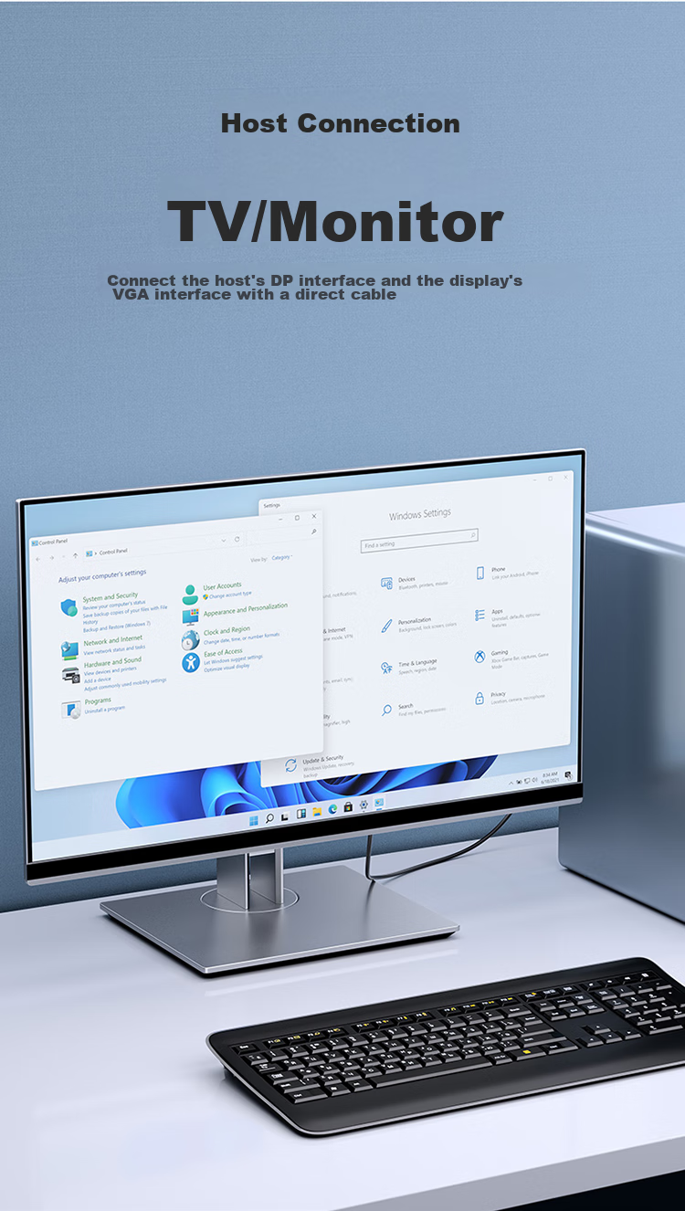 Адаптер Shengwei DP to VGA ADV0018G, 1.8 метра, 1080P HD