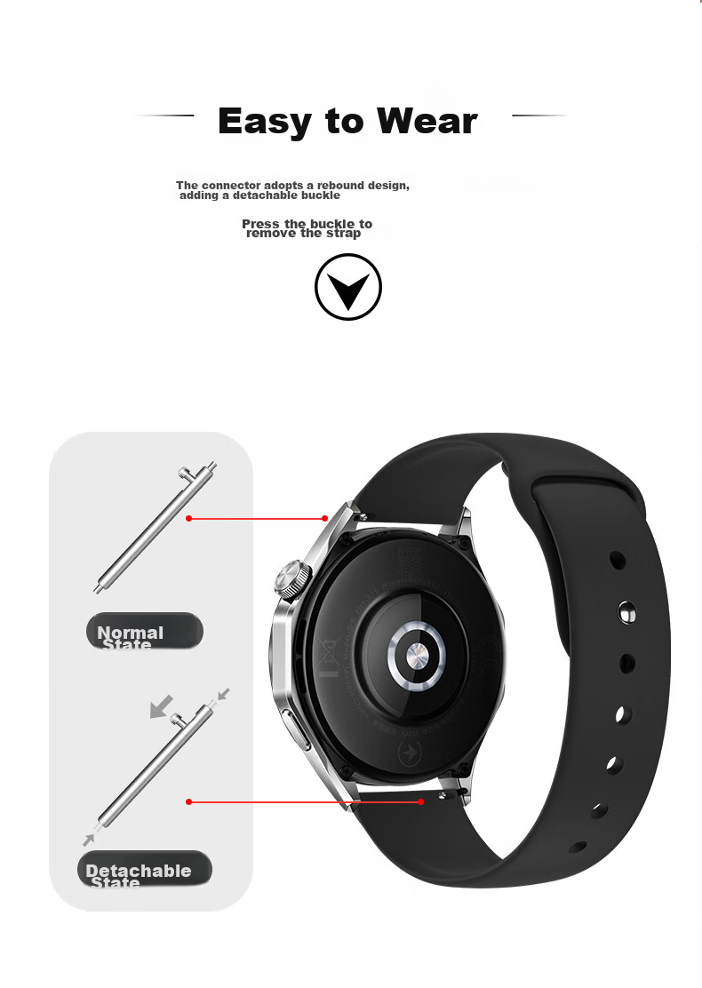 Спортивный силиконовый ремешок Xiaopijiang для Huawei Watch GT 6/GT 5 Pro/GT 4/GT 3 Pro, для Huawei Watch 5/4 Pro/3, Honor GS3, ремешок 22 мм, серый