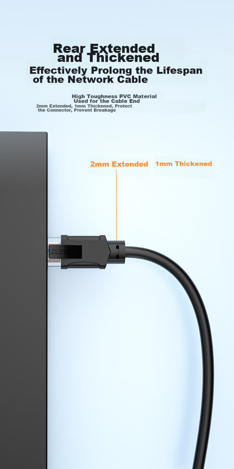 Сетевой кабель ZLEUE CAT5e Gigabit Ethernet, 2 метра, черный