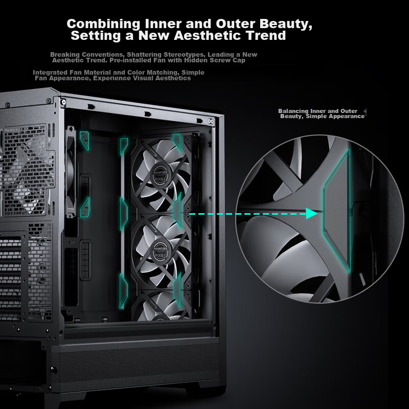 Компьютерный корпус PHANTEKS G400A Black Mid-Tower ATX, с боковым окном, черного цвета, с поддержкой водяного охлаждения