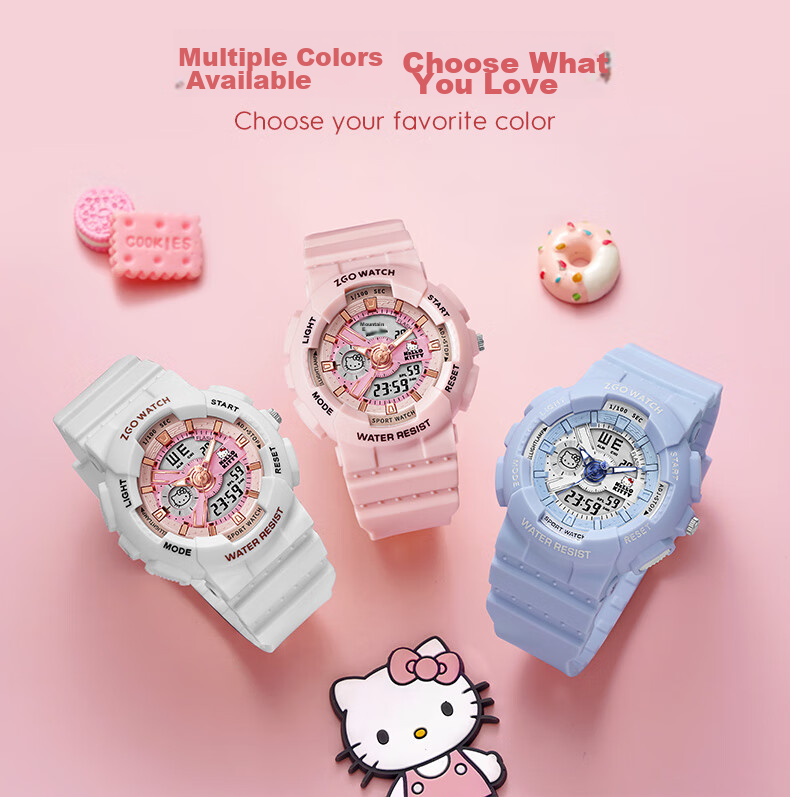Детские спортивные цифровые часы ZGO X Sanrio 8511 "Цветок вишни"
