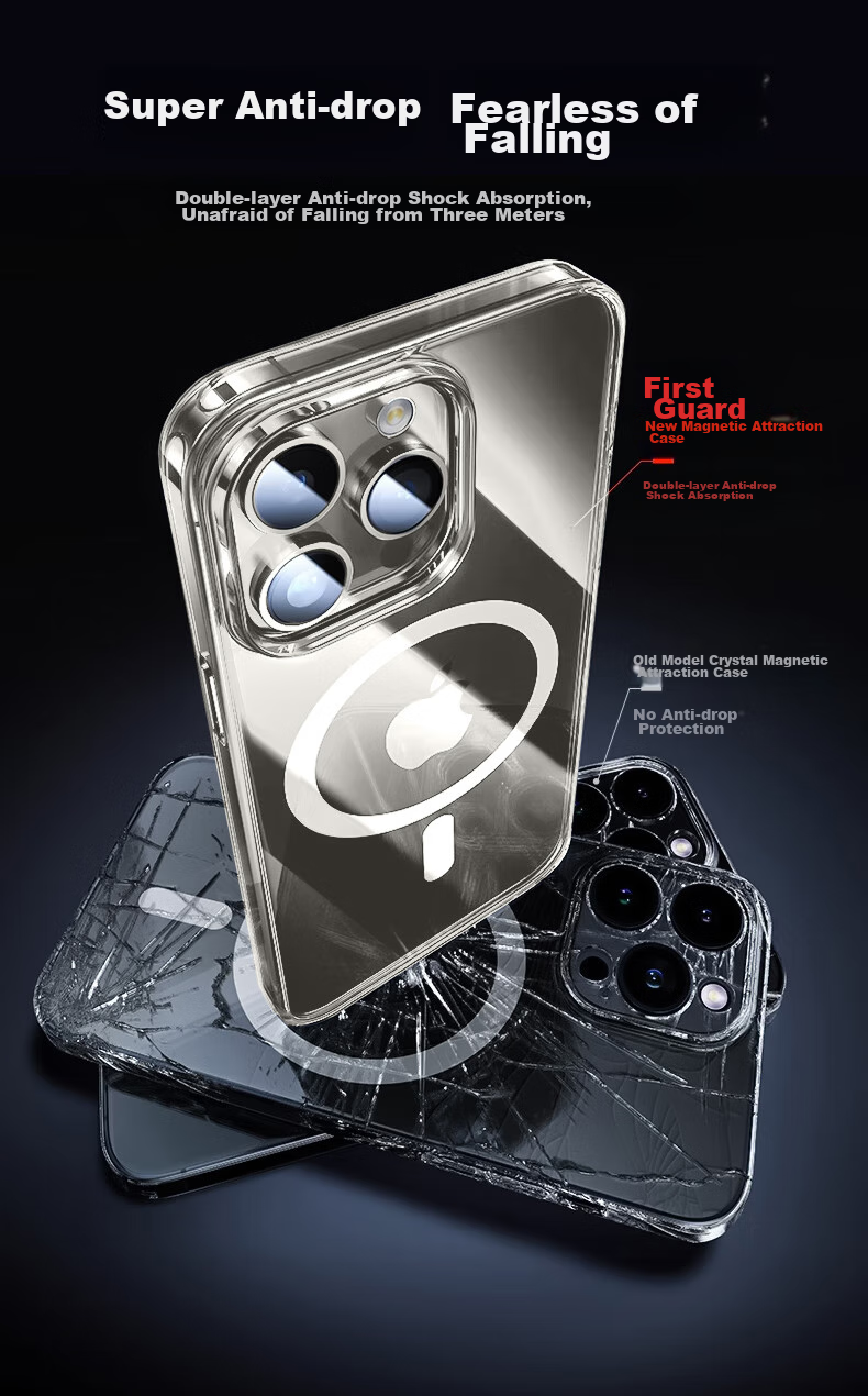 Чехол для iPhone 13 Pro Max DIVI Ice Clear Magnetic, MagSafe, ультратонкий, противоударный, защита от царапин, прозрачный