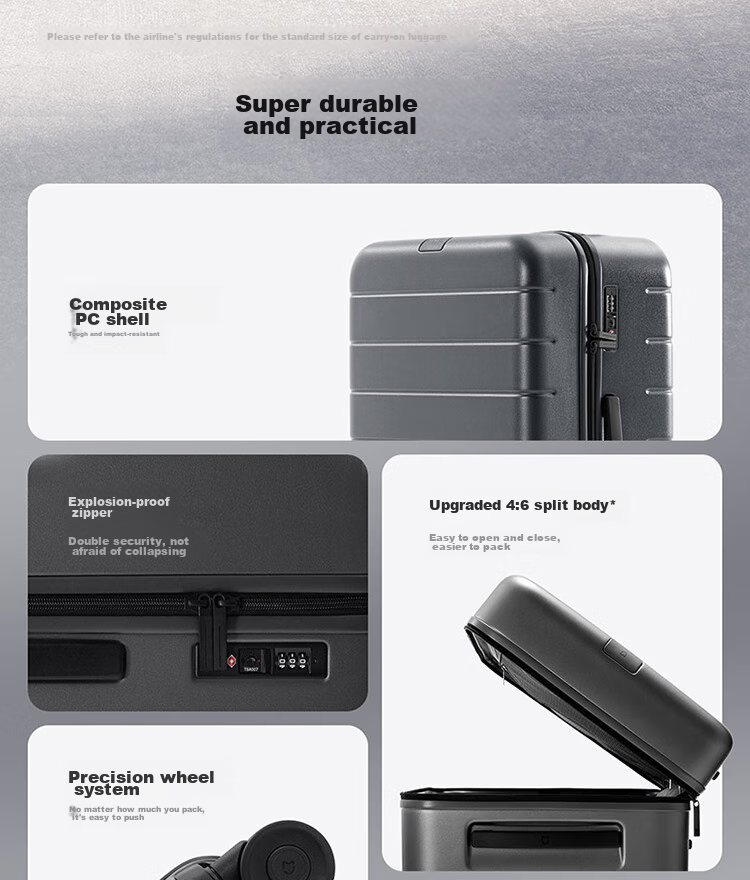 Чемодан Xiaomi Mijia Luggage, 28 дюймов, черный, PC, с кодовым замком