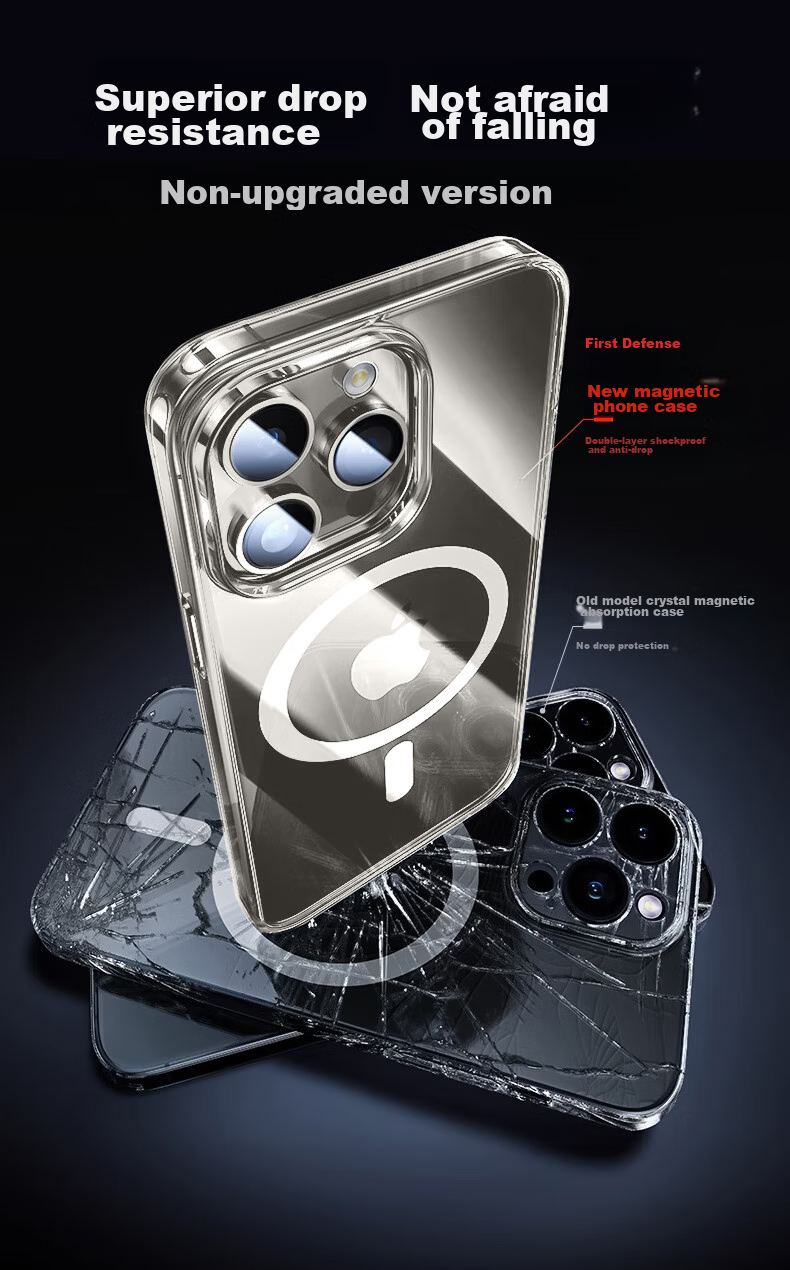 Чехол для iPhone 14 DIVI Ice Clear Magnetic, прозрачный, с защитой от падений, MagSafe, PC+TPU