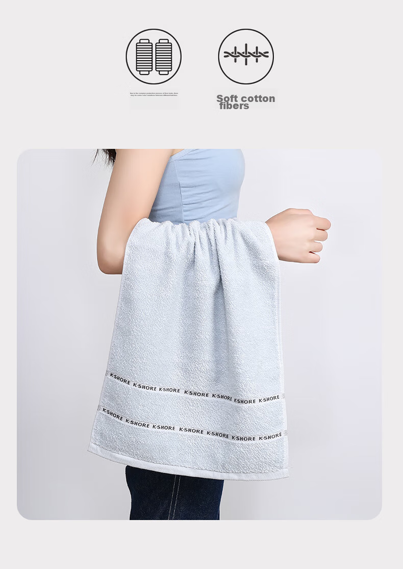 Полотенца KING SHORE из 100% хлопка, мягкие, впитывающие, размер 70*34 см, набор из 2 штук в подарочной упаковке, класс А, сине-коричневые
