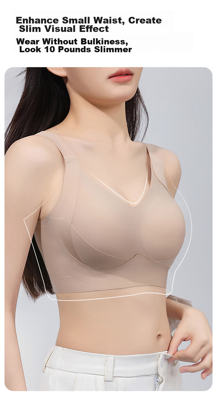 Бюстгальтер GRACEWELL Seamless Double-Lift Bra, бесшовный, минимизирующий объем, с поддержкой, против провисания, без косточек, для женщин, размер XL, черный