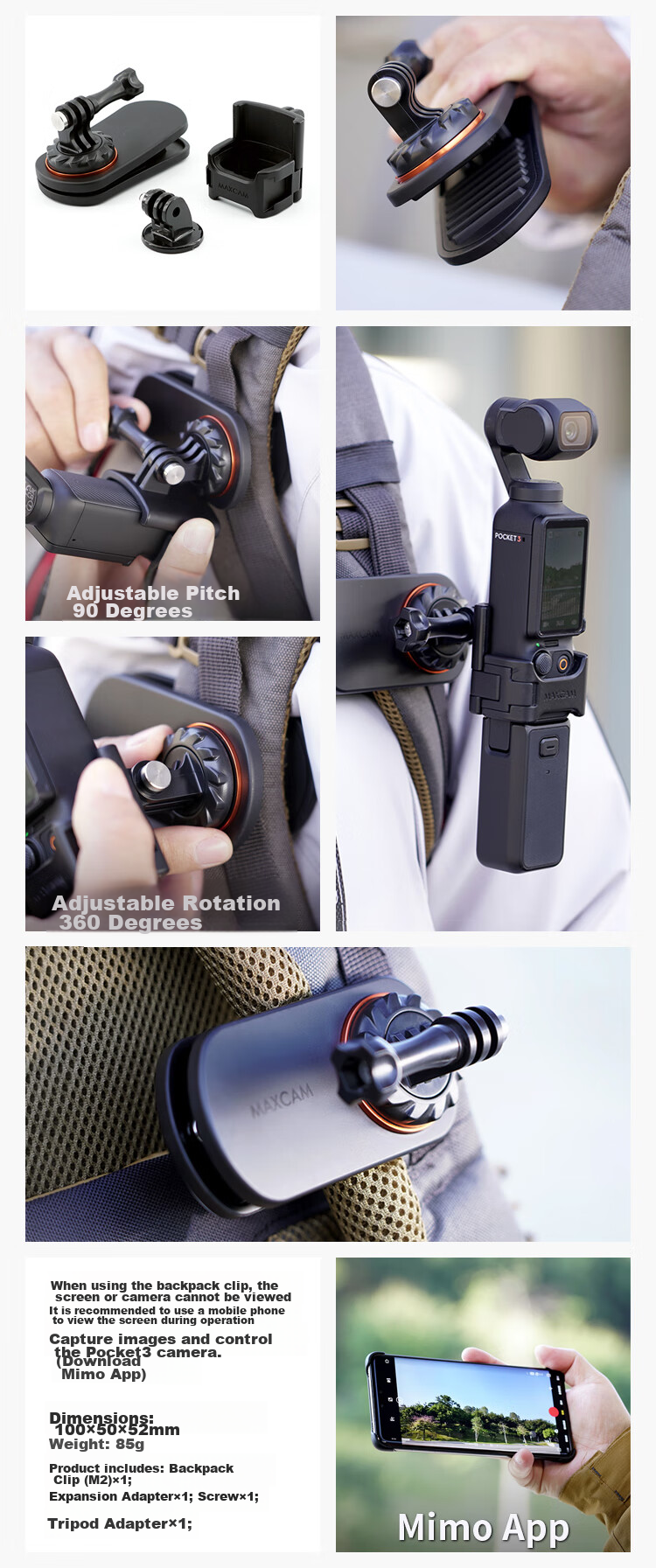 MAXCAM, портативный селфи-штатив для DJI Osmo Pocket 3, настольная подставка для видеоблогов, аксессуар