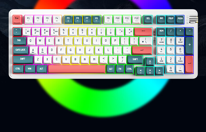Механическая клавиатура Aigo AG98, игровая, офисная, RGB подсветка, три режима подключения, горячая замена, структура Gasket