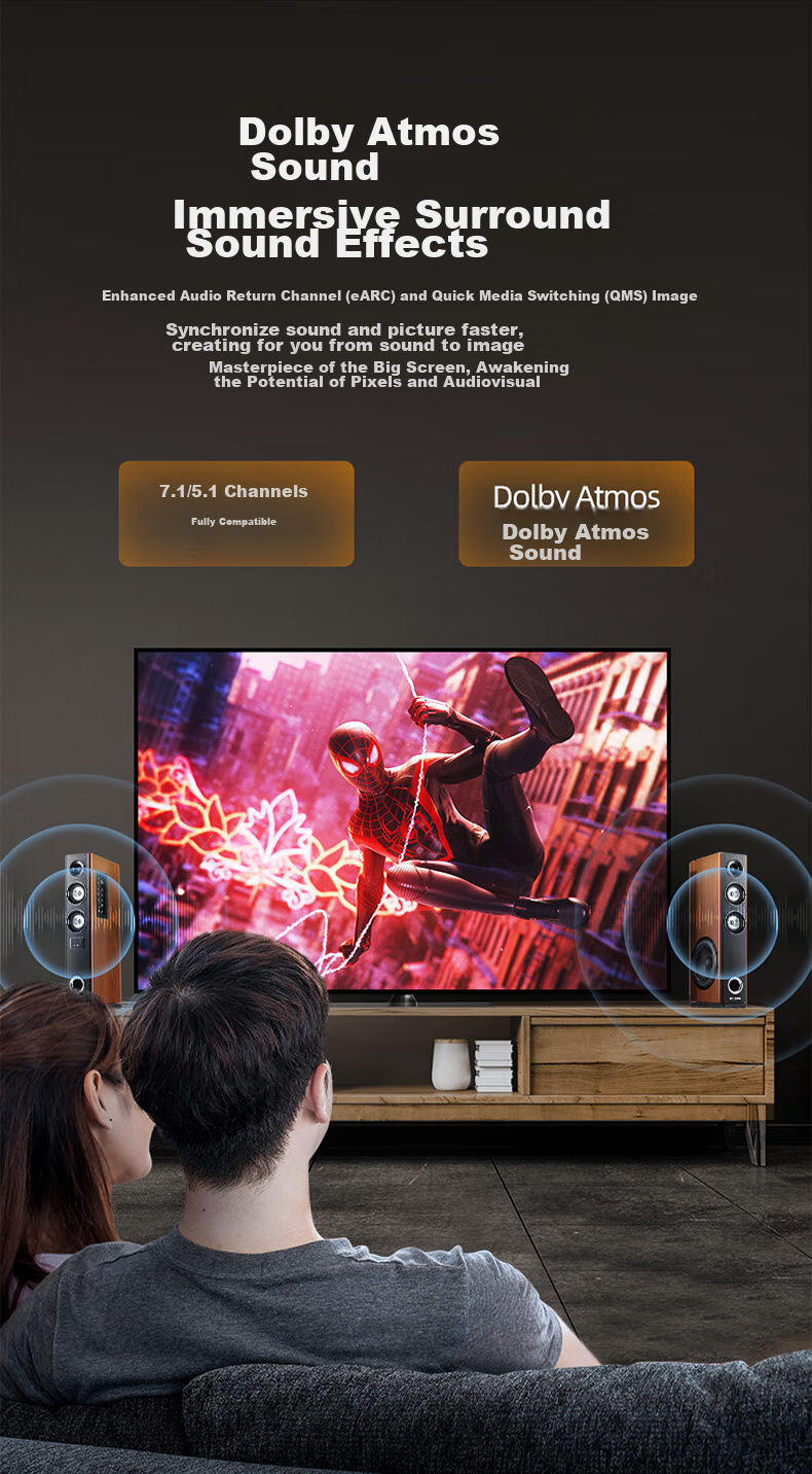 Кабель HDMI SAMZHE HG-10, версия 2.1, 1 метр, 8K 60Hz, 4K 240Hz, для ноутбука, ТВ, монитора, проектора, черный