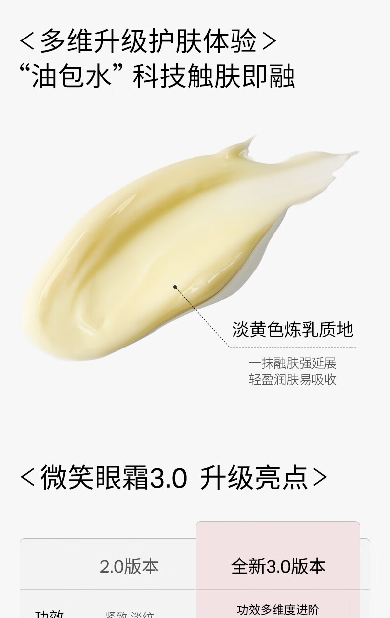 优时颜（UNISKIN）第3代微笑眼霜18g淡化眼纹紧致抗皱保湿提亮眼周礼物送女友